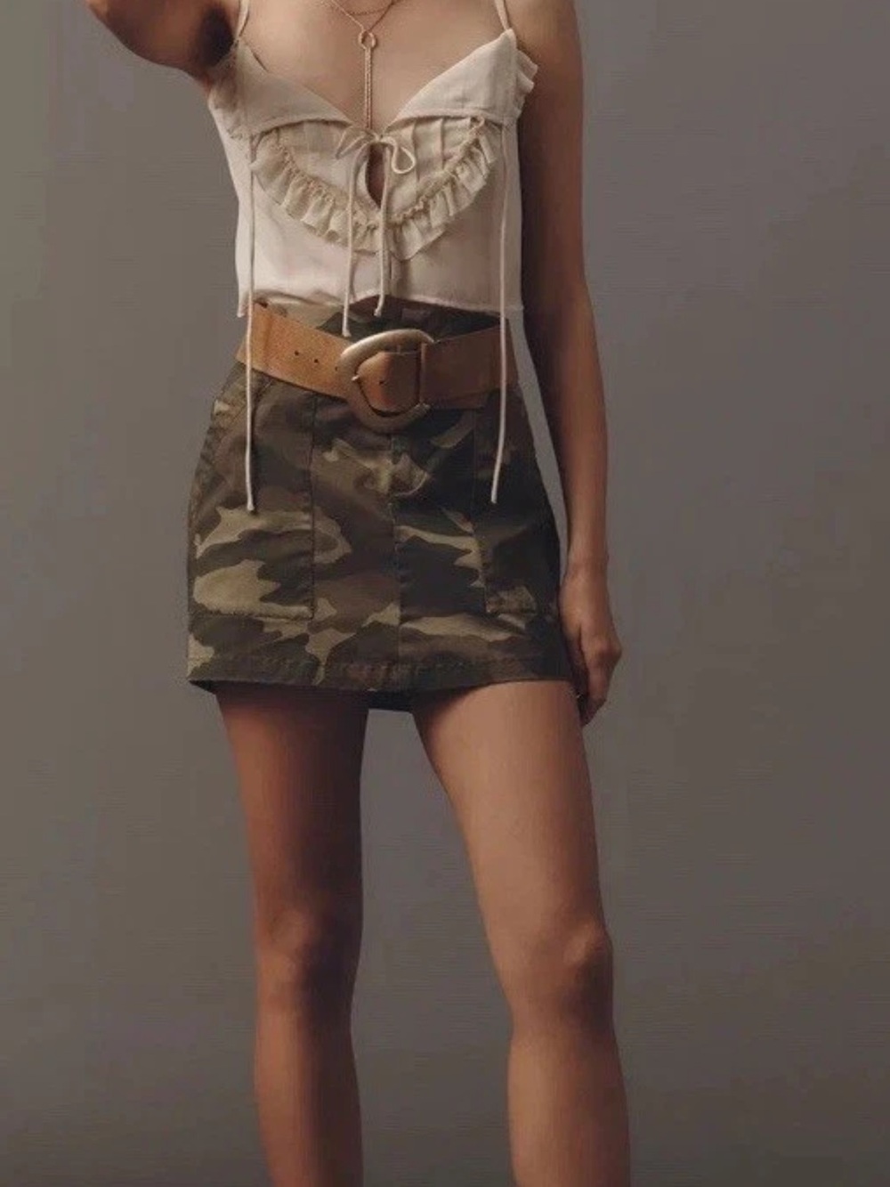 NWT Anthropologie Sanctuary Camo stretch mini skirt XXL